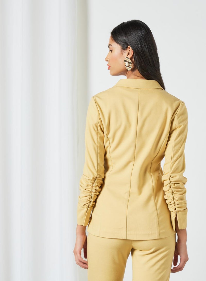 GHOSPELL - Curved Front Edge Blazer Yellow - Image 1