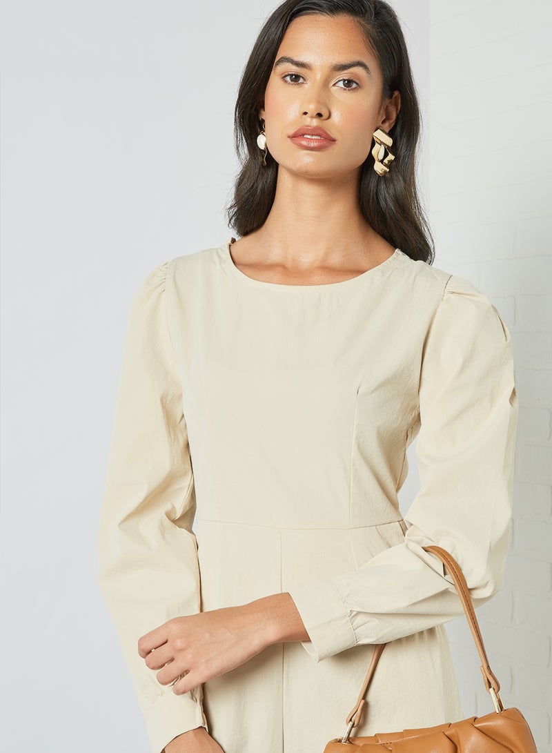 GHOSPELL - Open Back Jumpsuit Cream - Image 1