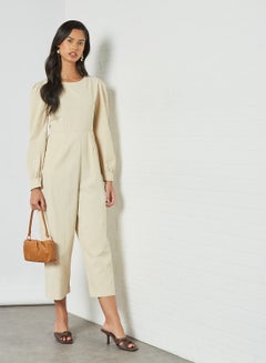 Open Back Jumpsuit Cream