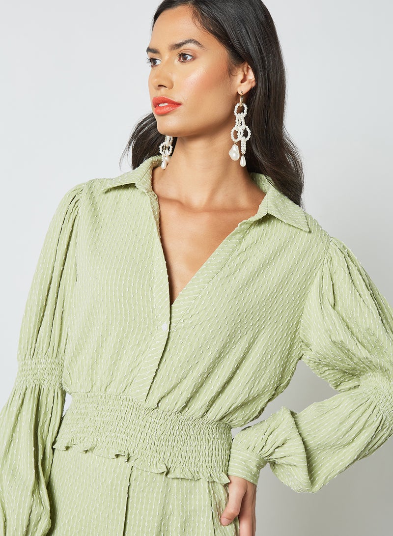 Textured Shirred Top Green - v1621856874/N45951484V_1