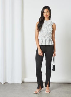GHOSPELL Sleeveless Ruched Top Ivory  - Image 2