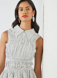 GHOSPELL Sleeveless Ruched Top Ivory  - Image 3
