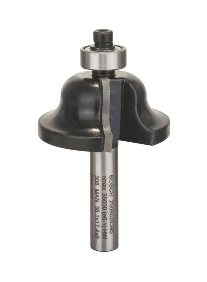 لقمة مزدوجة الشفرة يونانية أسود/ فضي 8x17x6.3مم