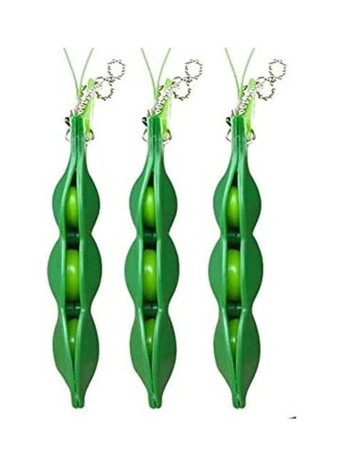 3-Piece Edamame Keychain Fidget Toy Set