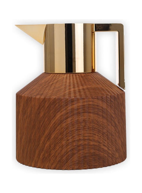 Stainless Steel Thermos Flask Brown/Gold 1Liters