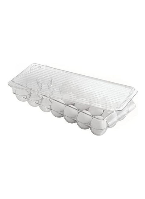 Egg Holder With Handle And Lid White 37.5 x 7.6 x 7.6cm