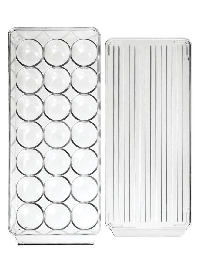 AIWANTO - Egg Holder With Handle And Lid White 37.5 x 7.6 x 7.6cm - Image 1