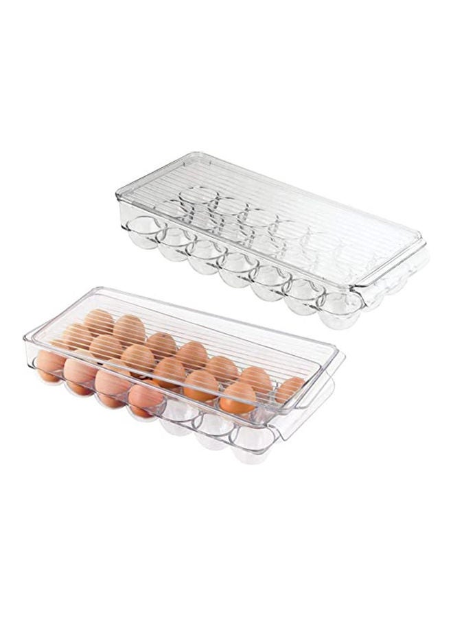 AIWANTO - Egg Holder With Handle And Lid White 37.5 x 7.6 x 7.6cm - Image 1