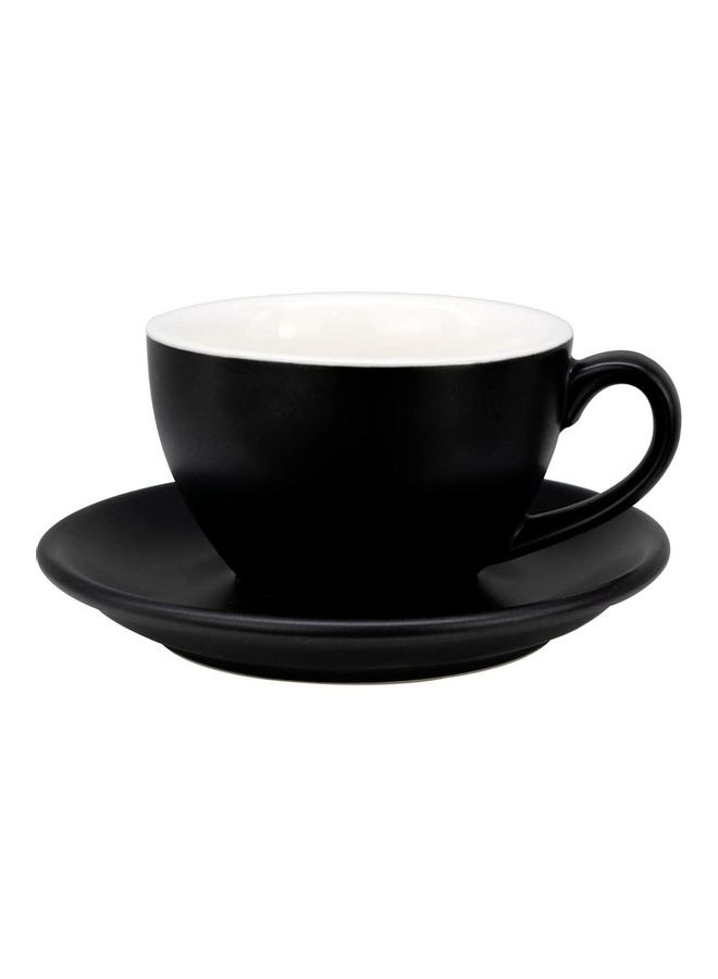 MIBRU - Coffee Cup With Saucer Black 13x6x11cm - Image 1