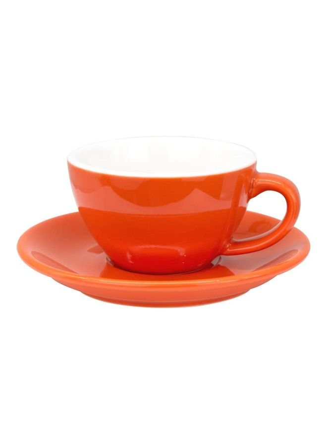 MIBRU - Coffee Cup With Saucer Orange 13x6x11cm - Image 1