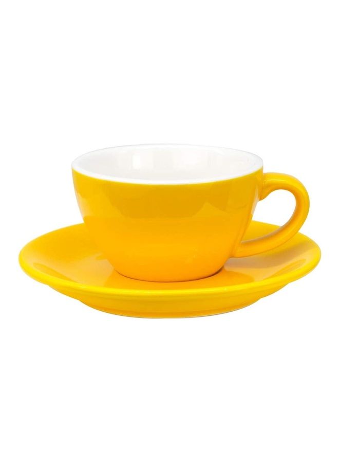 MIBRU - Coffee Cup With Saucer Yellow 150ml - Image 1