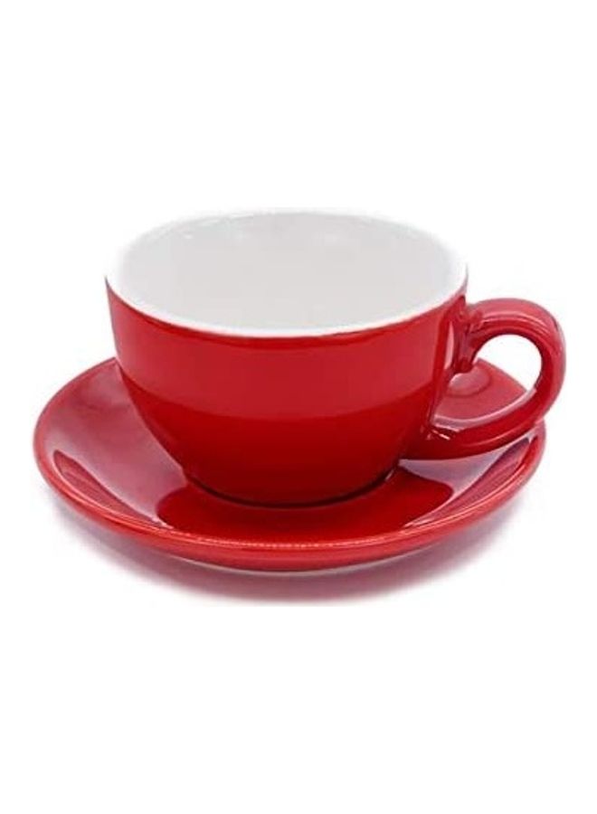 MIBRU Coffee Cup With Saucer Red 150ml - Image 1