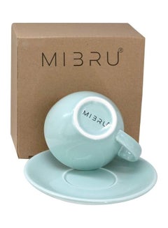 MIBRU Coffee Cup With Saucer Blue 150ml  - Image 2