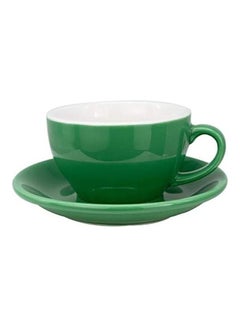 MIBRU Coffee Cup With Saucer Green 200ml  - Image 1
