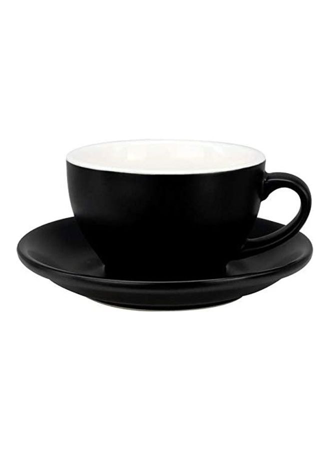 MIBRU - Coffee Cup With Saucer Black 200ml - Image 1