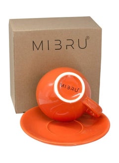MIBRU Coffee Cup With Saucer Orange 200ml  - Image 2