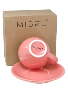 MIBRU Coffee Cup With Saucer Pink 200ml  - Image 2