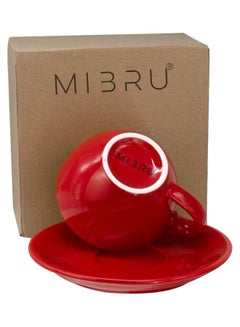 MIBRU Coffee Cup With Saucer Red 200ml  - Image 2