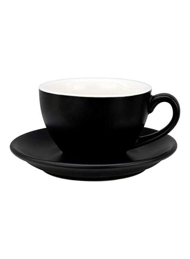 MIBRU Coffee Cup With Saucer Black 250ml - Image 1