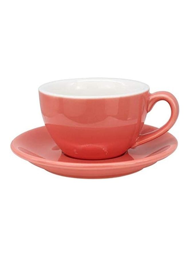 MIBRU Coffee Cup With Saucer Pink 250ml - Image 1