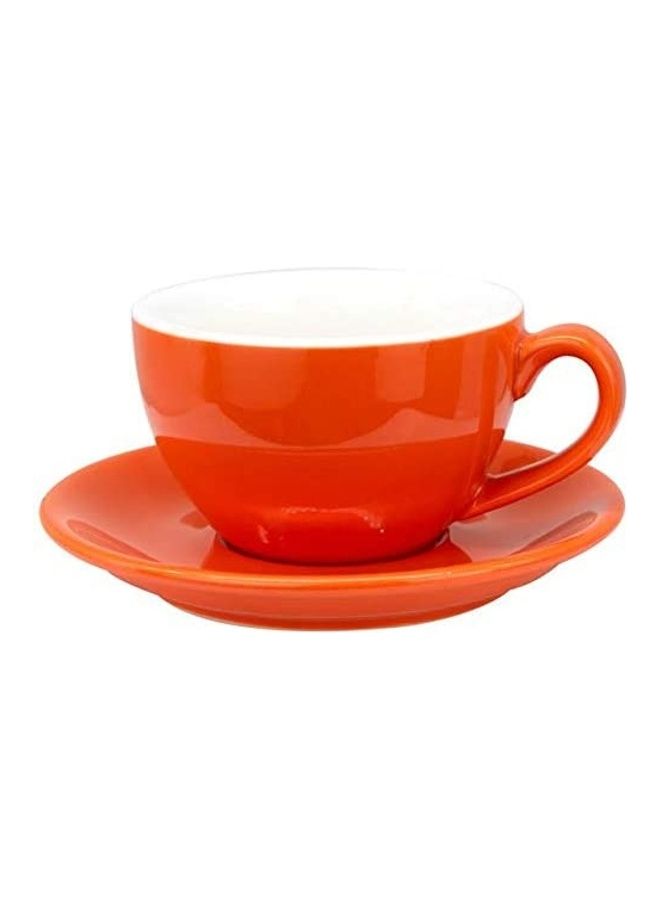 MIBRU - Coffee Cup With Saucer Orange 250ml - Image 1