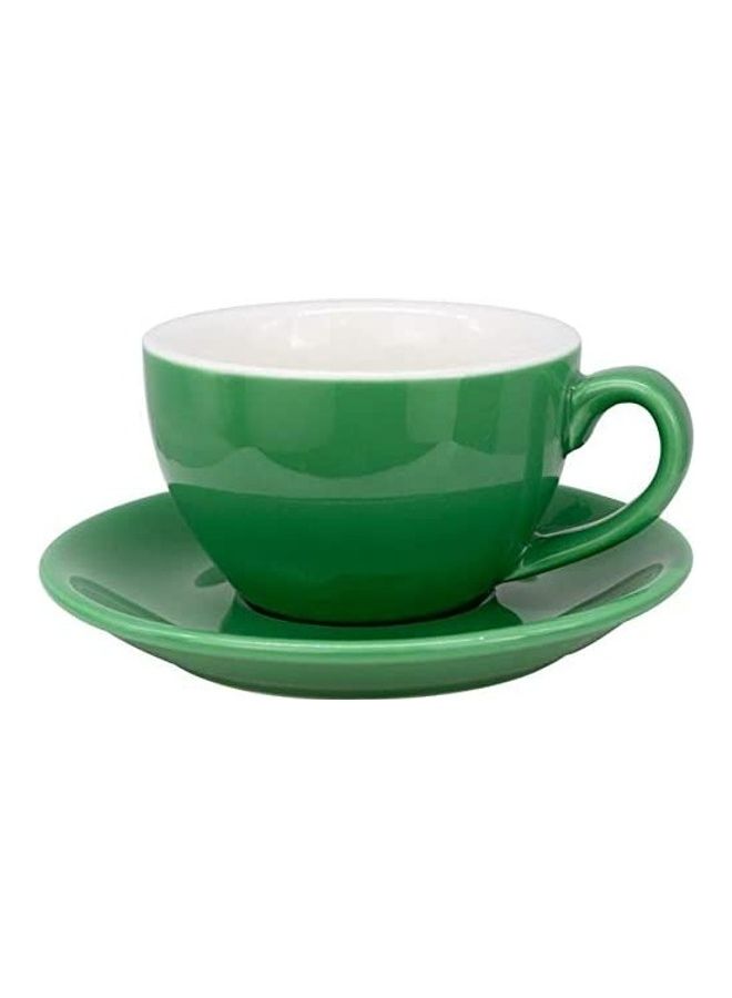 MIBRU - Coffee Cup With Saucer Green 250ml - Image 1