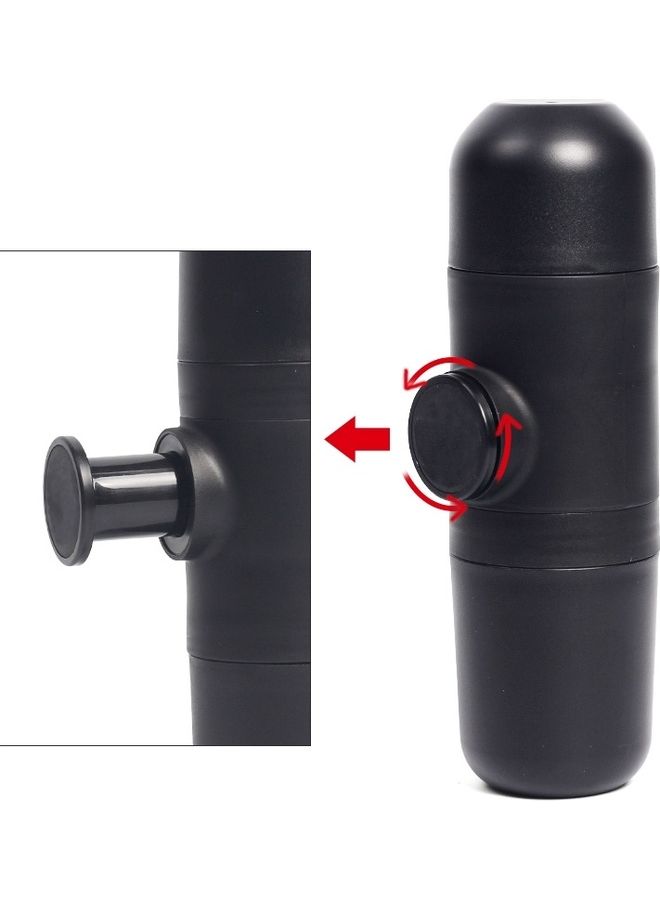 Portable Coffee Maker Manual Pressure Style Portable Coffee Maker Quick Coffee Machine for Travel, Home, Office Black Black 21x8x8cm - Image 4