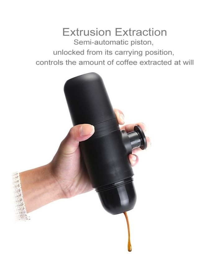 Portable Coffee Maker Manual Pressure Style Portable Coffee Maker Quick Coffee Machine for Travel, Home, Office Black Black 21x8x8cm - Image 5