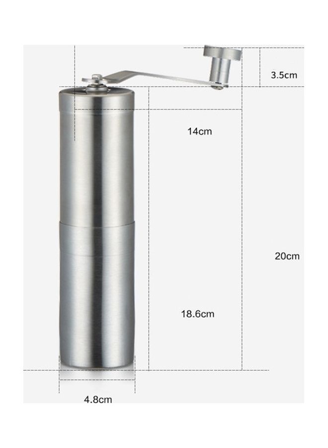 Portable Manual Coffee Grinder Silver 20x4.8x14cm - Image 3