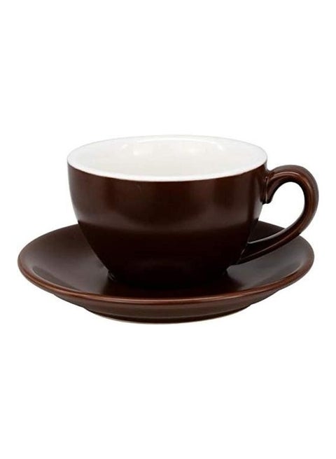 Coffee Cup With Saucer Brown 250ml
