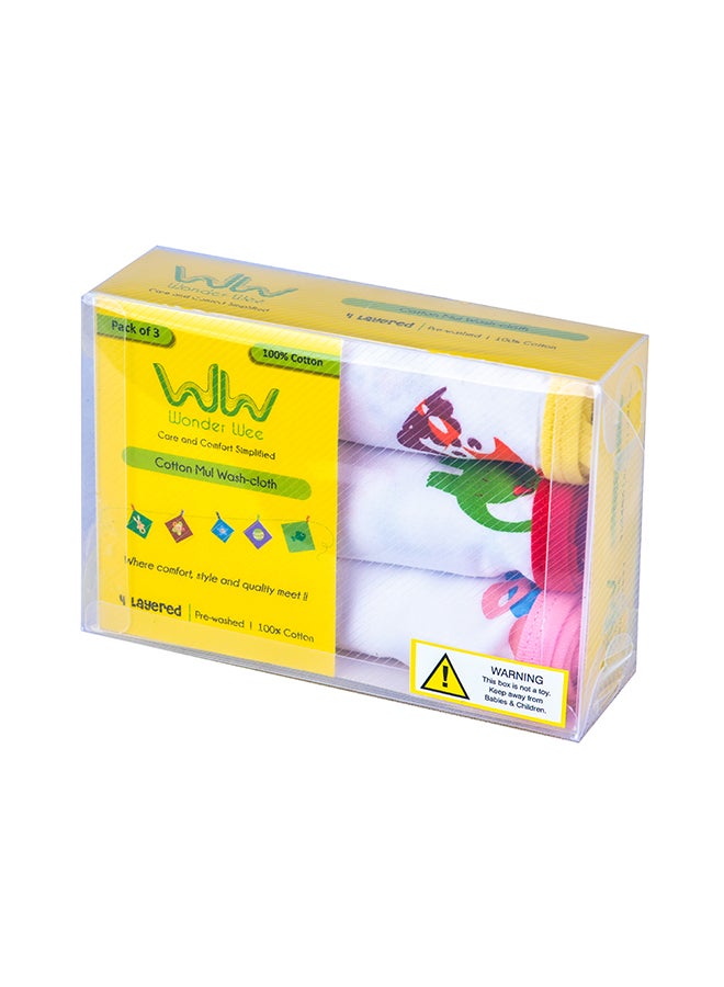 Wonder Wee - 3-Piece Various Print Baby Napkin Set - Image 1