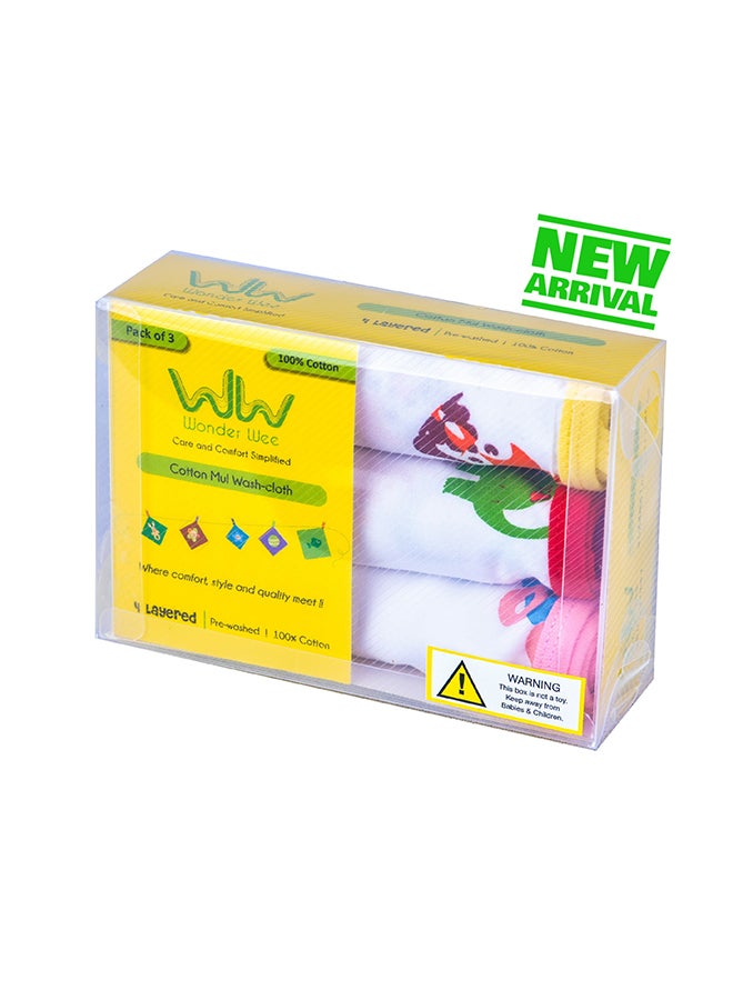 Wonder Wee - 3-Piece Various Print Baby Napkin Set - Image 1