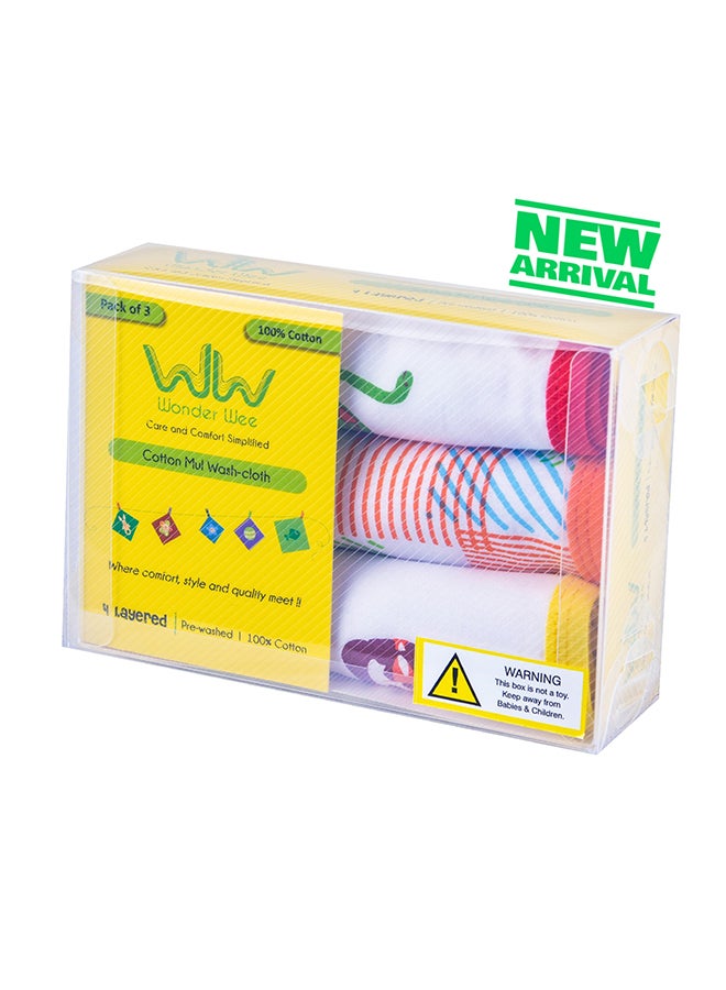 Wonder Wee - 3-Piece Various Print Baby Napkin Set - Image 1