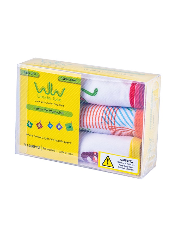 Wonder Wee - 3-Piece Various Print Baby Napkin Set - Image 1