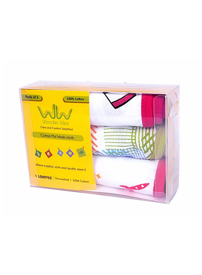 Wonder Wee - 3-Piece Various Print Baby Napkin Set - Image 1