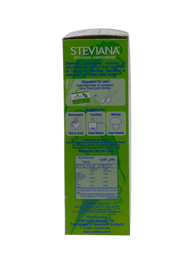 Steviana - Low Calories Sweetener, 50 Sachets, 125g - Image 1