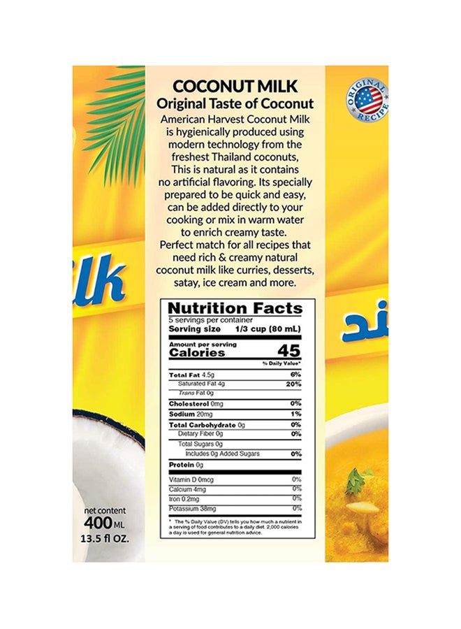 American Harvest Coconut Milk Can 400ml - Image 2