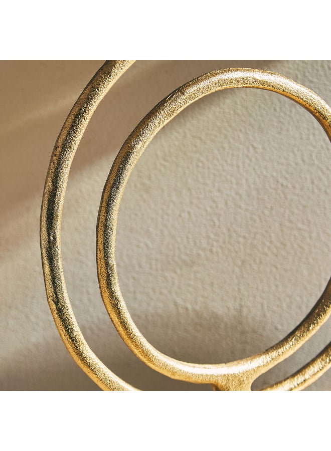 هوم بوكس منحوتة معدنيّة مركزيّة بشكل قرص متوسّطة من إنارة - 27x10x35 سم ذهبي 27 x 10 x 35سم - Image 3