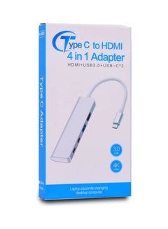Generic Type C Hub 4 In 1 Hdmi-Usb 3.0-Type C S-1660 White  - Image 2