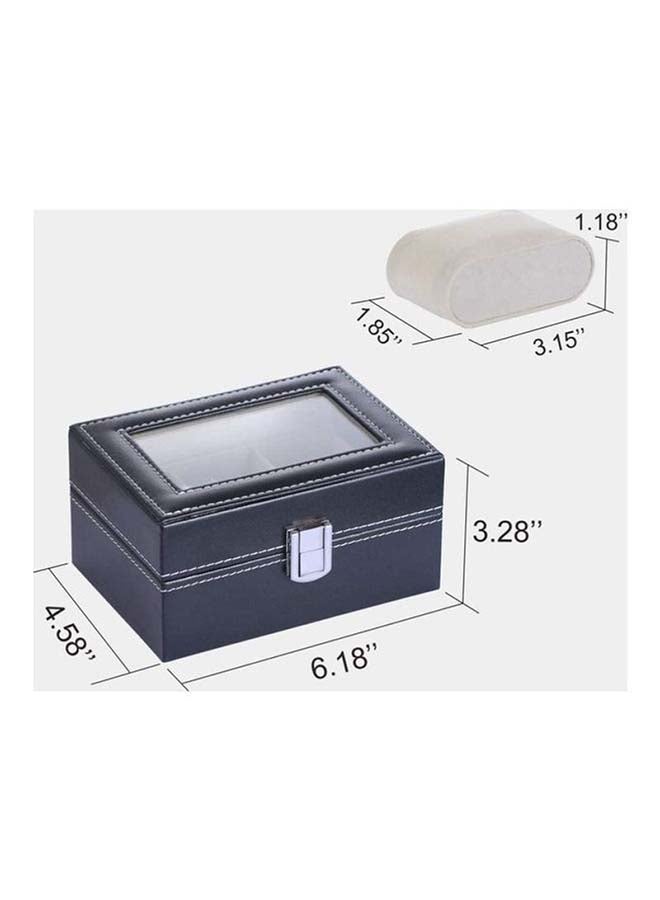 منظم لتخزين الساعات من الجلد الصناعي بـ 3 فتحات وغطاء علوي من الزجاج للعرض unisex - Image 4