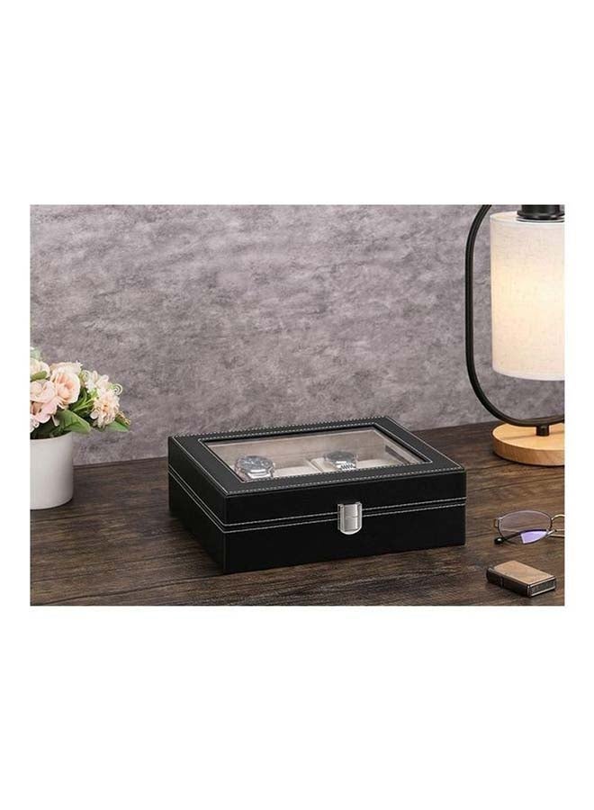 Watch Box 10 Slot PU Leather Top Glass Display Watch Storage Jewllery Case Organizer - v1621917829/N47595656A_5