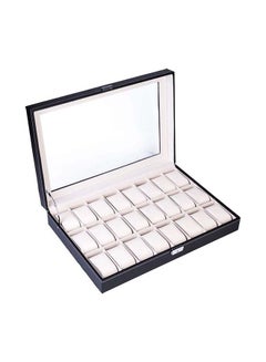 Watch Box 24 Slot PU Leather Top Glass Display Watch Storage Jewllery Case Organizer - v1621917829/N47595658A_1