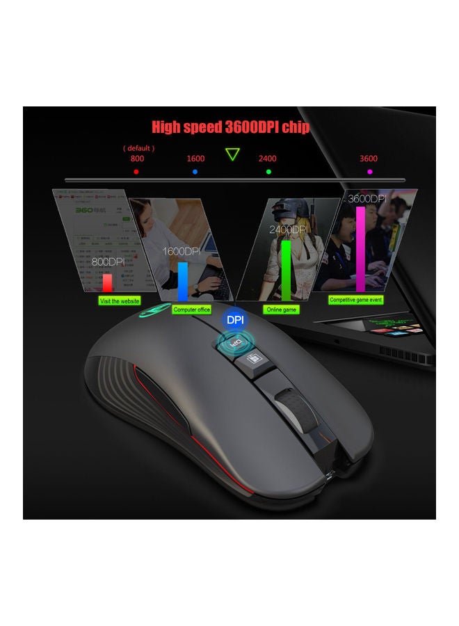 Rock Pow Adjustable DPI 2.4Ghz Wireless Gaming Mouse With USB Receiver - Image 5