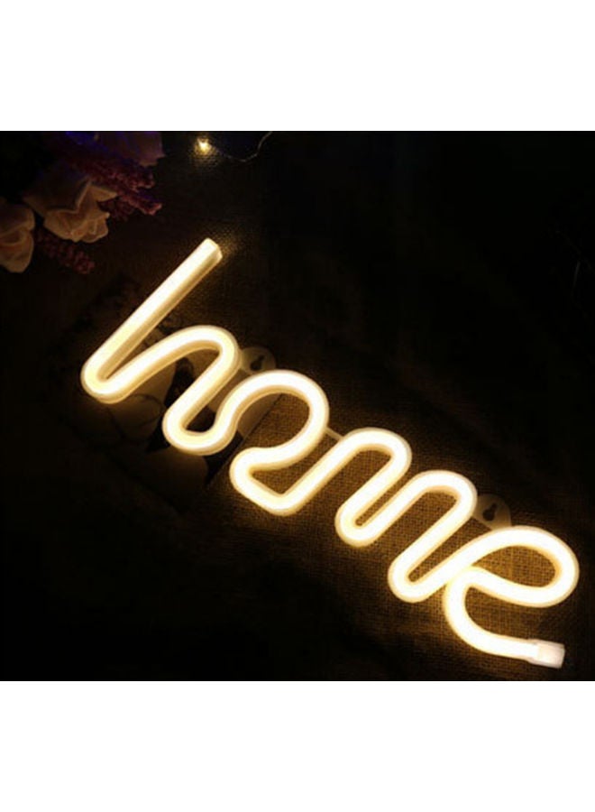 Neon LED Home Sign Shape Wall Decorative Light Yellow  - Image 1