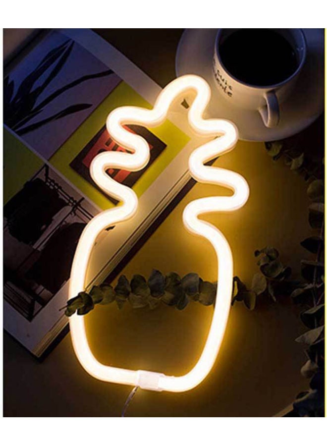 Neon LED Ananas Sign Shape Wall Decorative Light Yellow - Image 1
