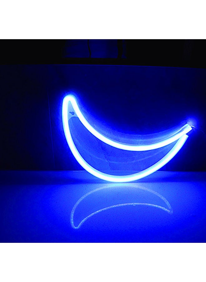Neon LED Moon Sign Shaped Light Blue 