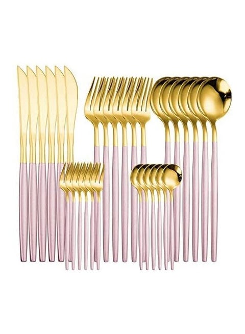 30-Piece Knife Fork Spoon Full Set Multicolour