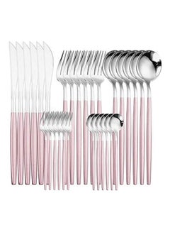 30-Piece Knife Fork Spoon Full Set Multicolour