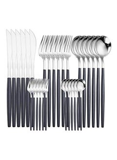 XiuWoo 30-Piece Knife Fork Spoon Full Set Stainless Steel Multicolor 