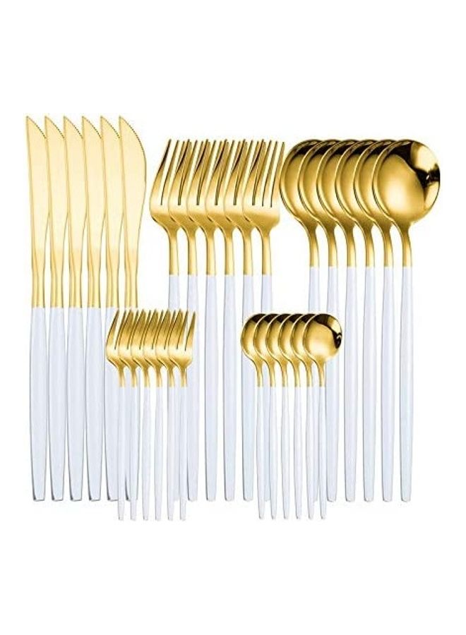 XiuWoo - 30-Piece Knife Fork Spoon Full Set Multicolour - Image 1
